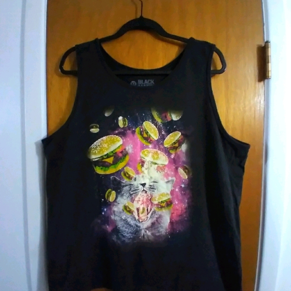 Cheeseburger Cat Tank Top XL Hot Topic 2014